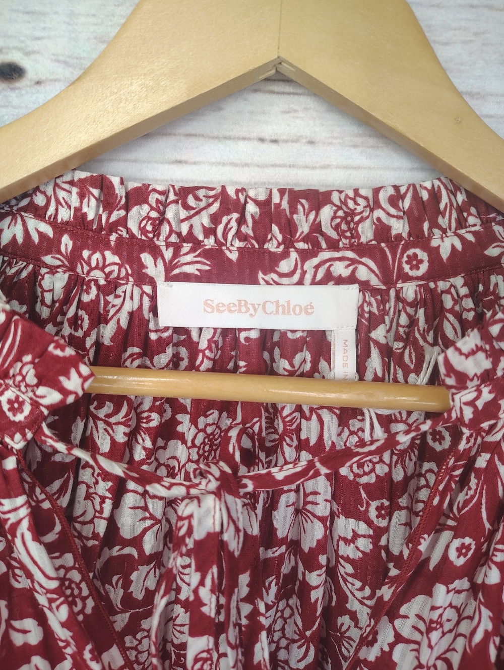 See By Chloe Cotton Voile Peonies Blouse - Picture 11 of 13